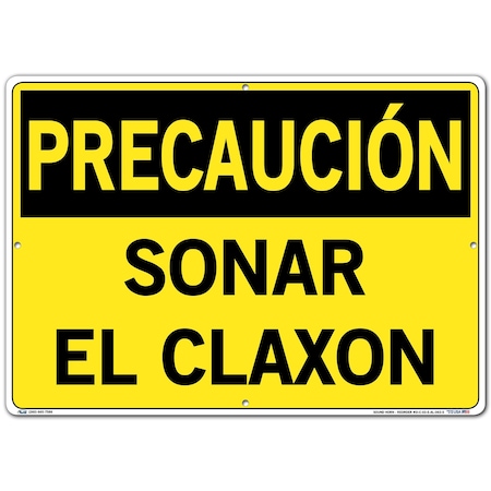 Vestil Aluminum Sign, 14-1/2" Height, 20-1/2" Width, Aluminum, Rectangle, Spanish SI-C-03-E-AL-063-S